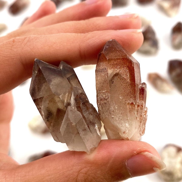ONE Red Phantom Quartz Point (Zambia), fire quartz, red quartz crystal, hematite quartz, phantom quartz, mineral specimen
