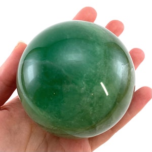 Green Fluorite Sphere, crystal ball, green fluorite sphere, fluorite palm stone, crystal sphere