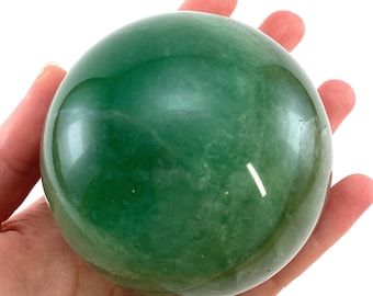 Green Fluorite Sphere | crystal ball, polished stone orb