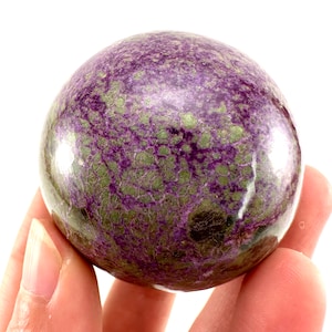 Stichtite Sphere, purple stichtite, polished Stichtite, mineral specimen, stichtite with serpentine, atlantisite