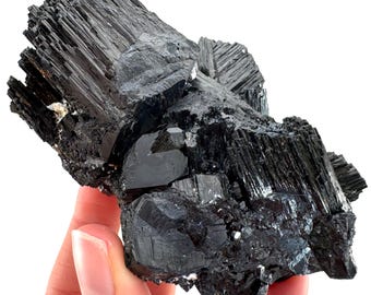 Raw Black Tourmaline Crystal Cluster | Namibia Protection Stone