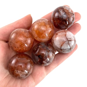 Red Fire Quartz Sphere | Crystal Ball, Healing Stone (30mm)