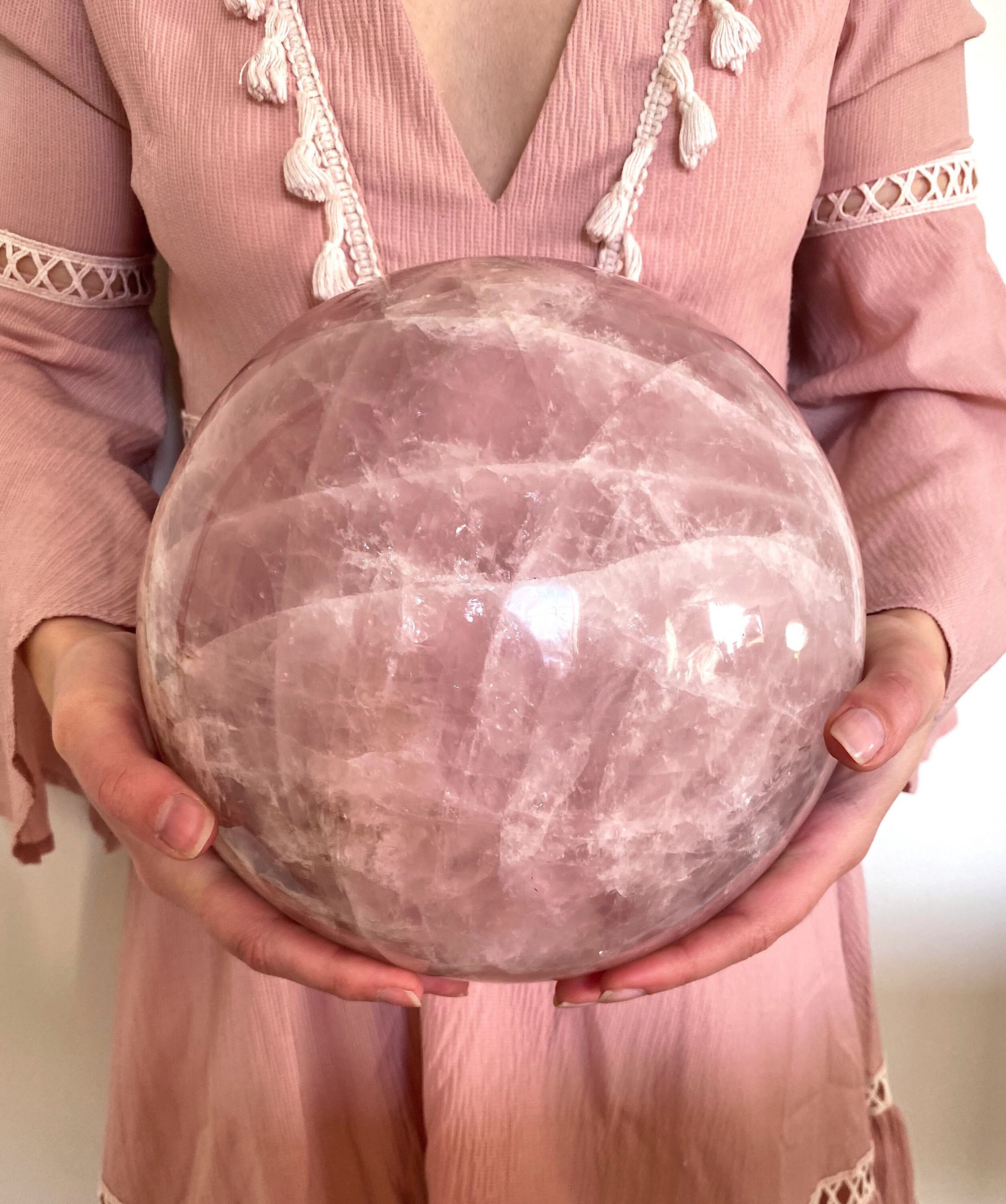 XXXL Massive Rose Quartz Sphere Rose Quartz Ball Crystal Sphere