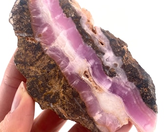 Rare! Pink Aragonite Slice, pink aragonite specimen, crystal slice, pink aragonite crystal