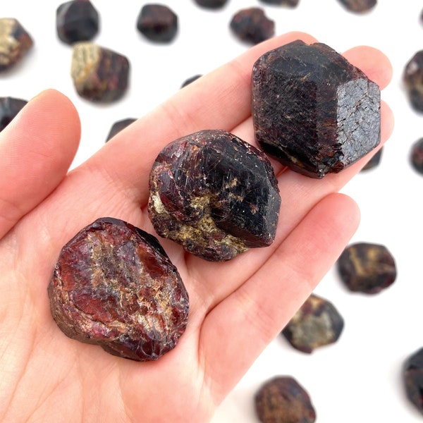 ONE Raw Almandine Garnet, red garnet, raw crystals, rough red garnet, garnet chunk