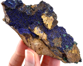 アズライトマラカイト鉱物標本：モロッコ産原石水晶クラスター - Etsy 日本