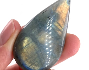 Flashy Labradorite Cabochon | Gemstone Crystal (51 x 27 mm)
