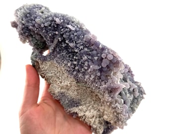 Muestra de cristal de ágata uva / Calcedonia botrioidal púrpura de Indonesia