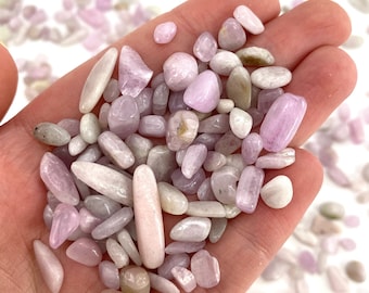 20g of Pink Kunzite, mini tumbled stones, tumbled crystal, tumbled kunzite, pink kunzite