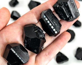 Black Tourmaline Crystal | raw mineral specimen, protection stones