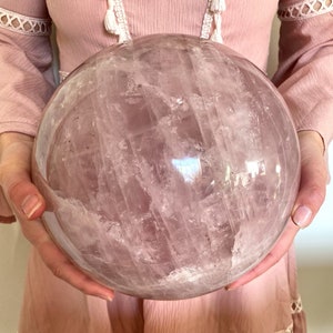 XXXL Massive Rose Quartz Sphere, rose quartz ball, crystal sphere, crystal ball, rose quartz, large rose quartz sphere