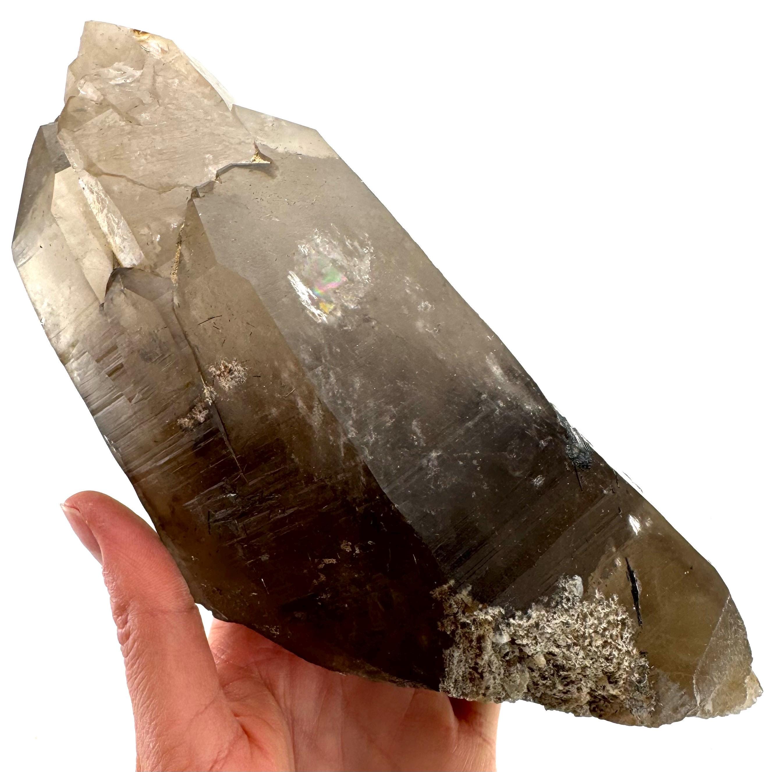 超希少 重量 3.9㎏ 大型スモーキークォーツ ポイント型クリスタル 超