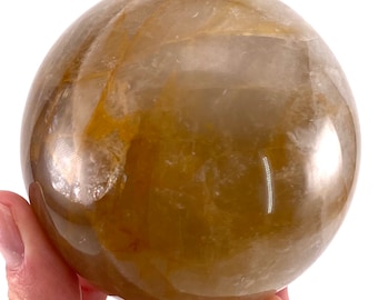 Golden Healer Quartz Sphere | Yellow Hematoid Crystal Ball (78mm)