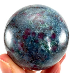 UV Reactive Ruby in Kyanite Sphere | Polished Crystal Ball (46mm)