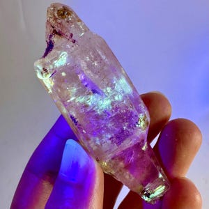 Firefly Petroleum Quartz (Madagascar) | UV reactive quartz crystal, fluorescent minerals, uv crystals, rare mineral specimen, crystal gift