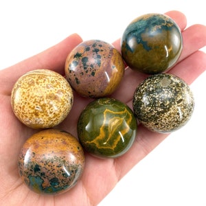 Esfera de jaspe oceánico, mini esfera de jaspe oceánico, bola de cristal, jaspe oceánico, jaspe oceánico pulido, bola de jaspe oceánico