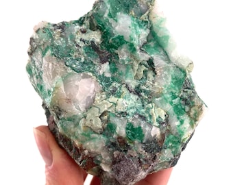 Ajoite in Quartz Specimen, raw ajoite, raw crystals, mineral specimen