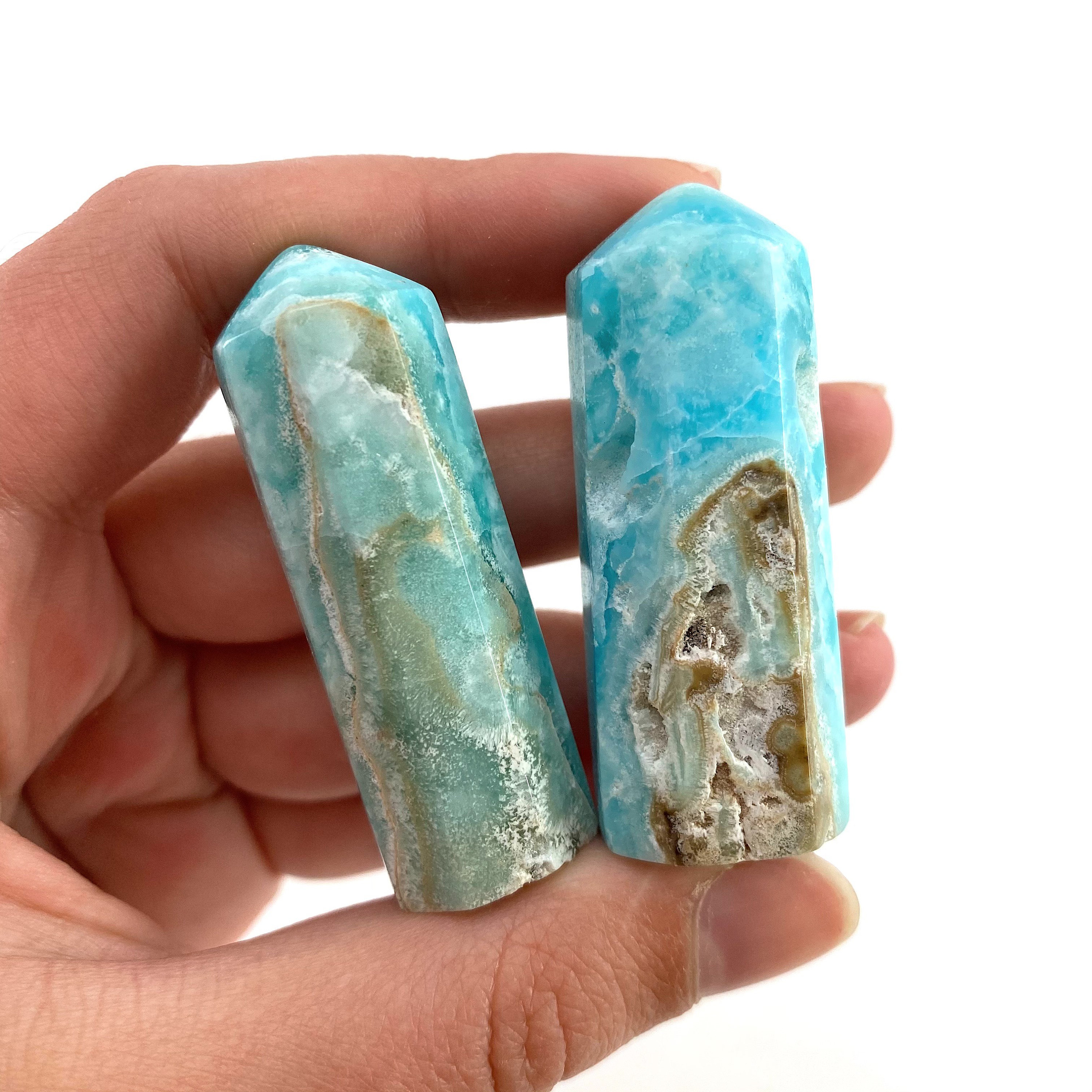 上質で快適 Blue Point Crystal Tower, Aragonite Blue Point, Aragonite 置物