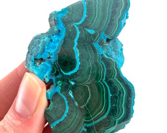 Malachite & Chrysocolla Slice (Congo), natural malachite, malachite slice, malachite slab, malacolla slice, polished malachite