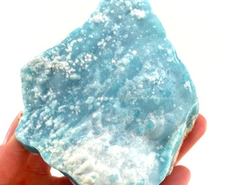 Blue Aragonite (Afghanistan), blue aragonite specimen, raw aragonite, botryoidal aragonite crystal