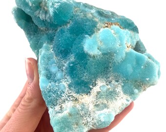 Blue Aragonite (Afghanistan), blue aragonite specimen, raw aragonite, botryoidal aragonite crystal