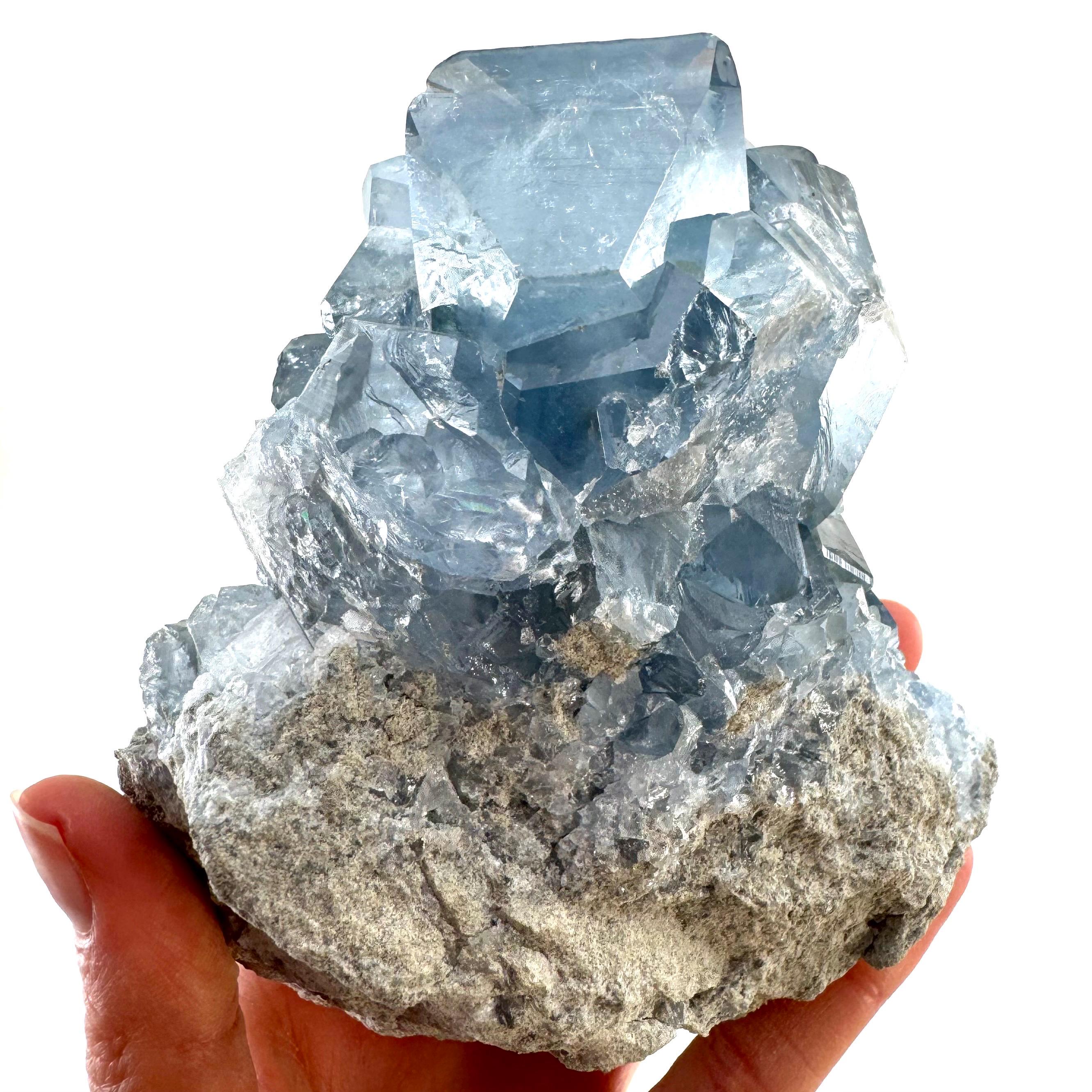 Raw Celestite Crystal Cluster, Geode from Madagascar (1684g)