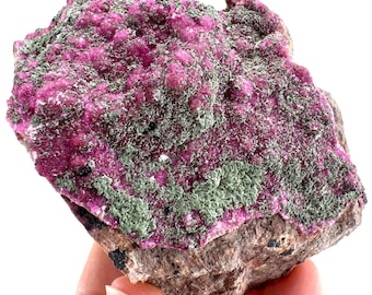 Cobaltoan Calcite w/ Kolwezite | raw natural pink cobalto crystal cluster, mineral specimen