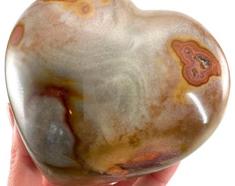 Polychrome Jasper Heart Palmstone | Desert Crystal (11.4 x 10 Cm)