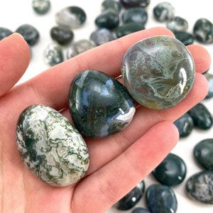 ONE Moss Agate Tumble, tumbled stones, tumbled crystal, tumbled moss agate, moss agate