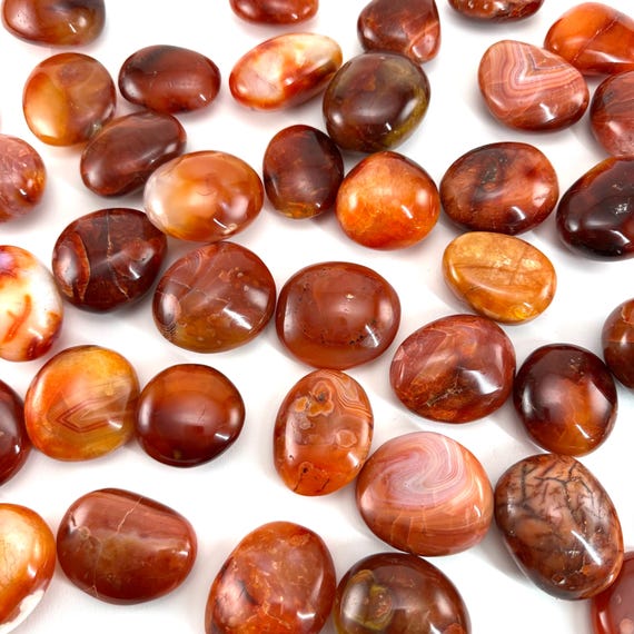 Carnelian Palm Stone | Polished Red-orange Crystal Worry Stone