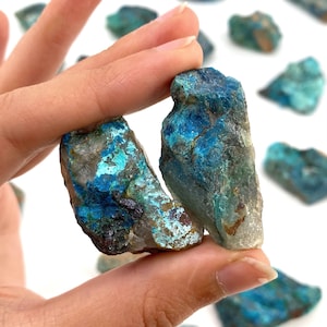 ONE Raw Shattuckite & Chrysocolla Specimen Namibia, raw shattukite, Chrysocolla, mineral specimen image 4