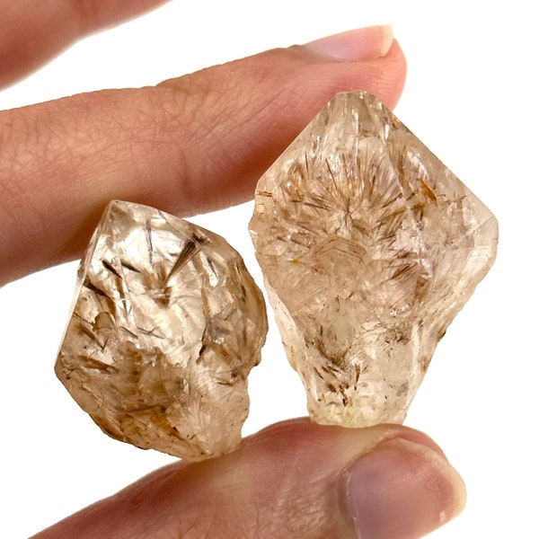 Ponta de quartzo de goethita | cristal de quartzo incluído em goethita, espécime mineral raro, cristais brutos, cristais naturais, presente de cristal