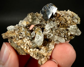 Anatase & Quartz on Matrix (Pakistan) | anatase crystal, terminated anatase, mineral specimen, rare gems