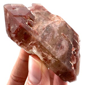 Double Terminated Red Hematite Quartz (Zimbabwe) | fire quartz crystal, red phantom quartz, mineral specimen