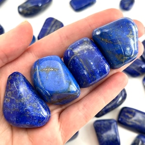 Lapis Lazuli Tumbled Stone | Polished Blue Crystal Worry Stone (Third Eye Chakra)