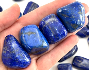 Lapis Lazuli Tumbled Stone, pocket stone, tumbled stones, tumbled crystals, blue lapis lazuli, lapis lazuli, crystal gift, natural crystals