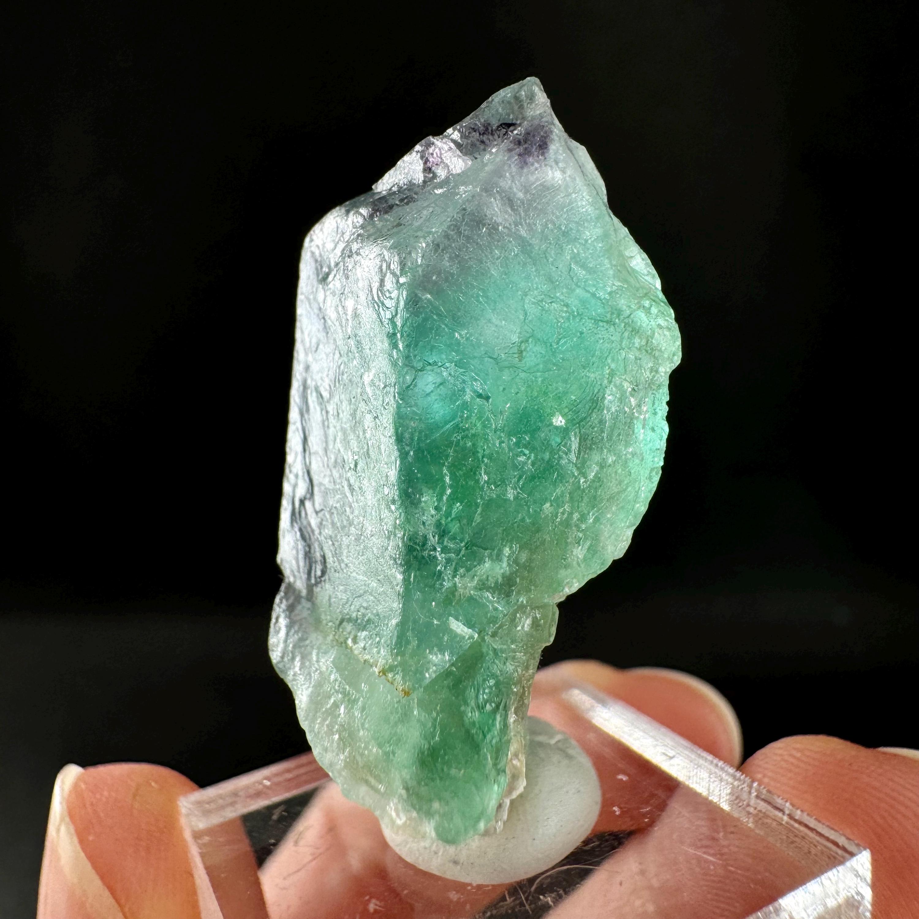 スピネル双晶蛍石 | 原石の緑色結晶クラスター、エロンゴ鉱物標本