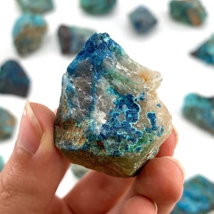 ONE Raw Shattuckite & Chrysocolla Specimen Namibia, raw shattukite, Chrysocolla, mineral specimen image 8