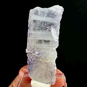 Purple Fluorite on Barite | raw baryte crystal cluster, mineral specimen