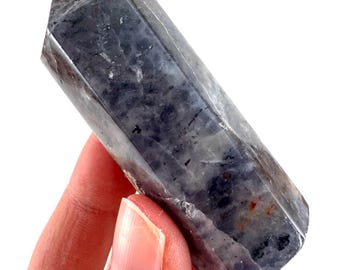 Torre di cristallo di iolite lucidata / Cordierite viola-blu, India
