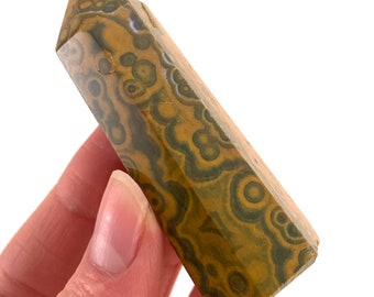 Ocean Jasper Point, orbicular jasper point, crystal point, ocean jasper crystal, orbicular jasper