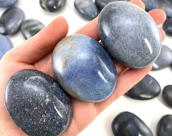 Blue Lazulite Palm Stone, lazulite, lazulite palmstone, palm stone, blue lazulite, crystals