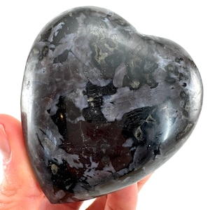 Indigo Gabbro Heart | Merlinite Palm Stone (7x6.5cm)