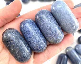 ONE Polished Lazulite Stone, natural lazulite, tumbled lazulite, lazulite tumble, lazulite palm stone