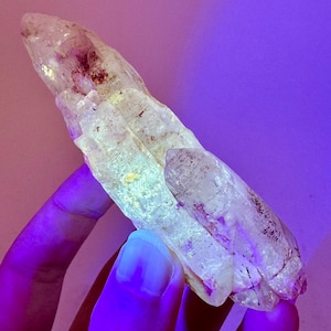 Firefly Petroleum Quartz (Madagascar) | UV reactive quartz crystal, fluorescent minerals, uv crystals, rare mineral specimen, crystal gift