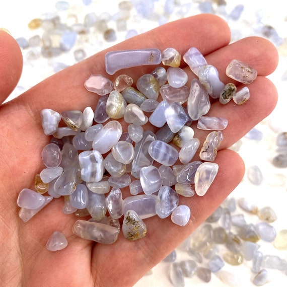 20g of Blue Lace Agate, Mini Tumbled Stones, Tumbled Crystal