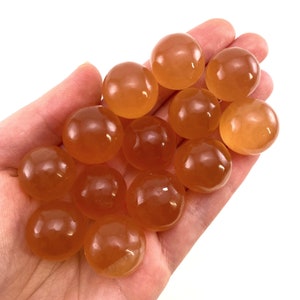 Honey Calcite Sphere | orange crystal ball, polished natural gemstone orb