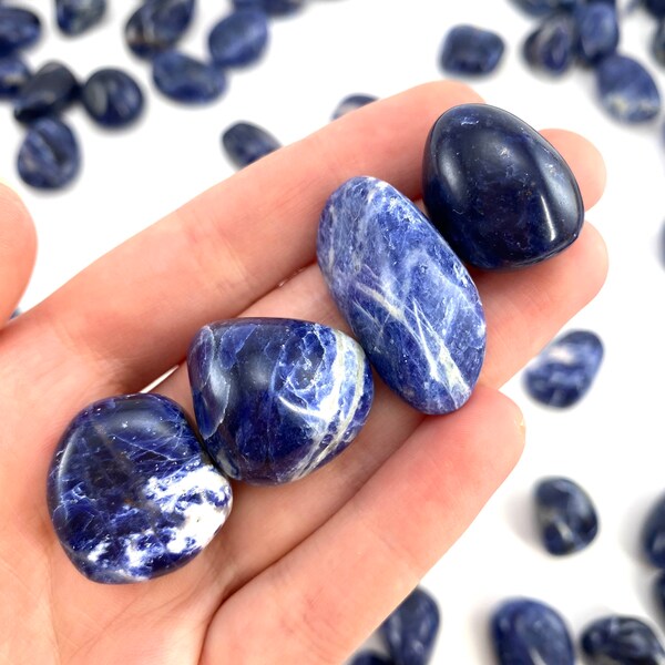 ONE Tumbled Sodalite | natural sodalite, polished sodalite, blue sodalite tumble, blue sodalite crystal