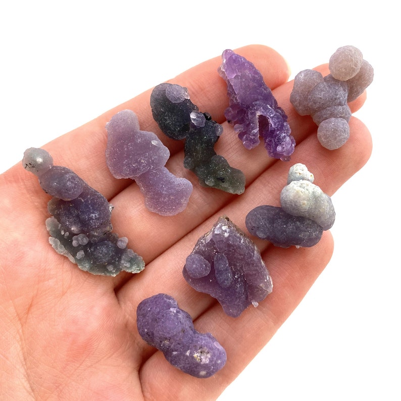 ONE Grape Amethyst Cluster Indonesia mini grape agate, raw grape agate, grape agate crystal, purple grape agate image 4