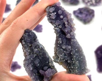 グレープアゲート｜原石の紫水晶クラスター、天然鉱物標本 - Etsy 日本